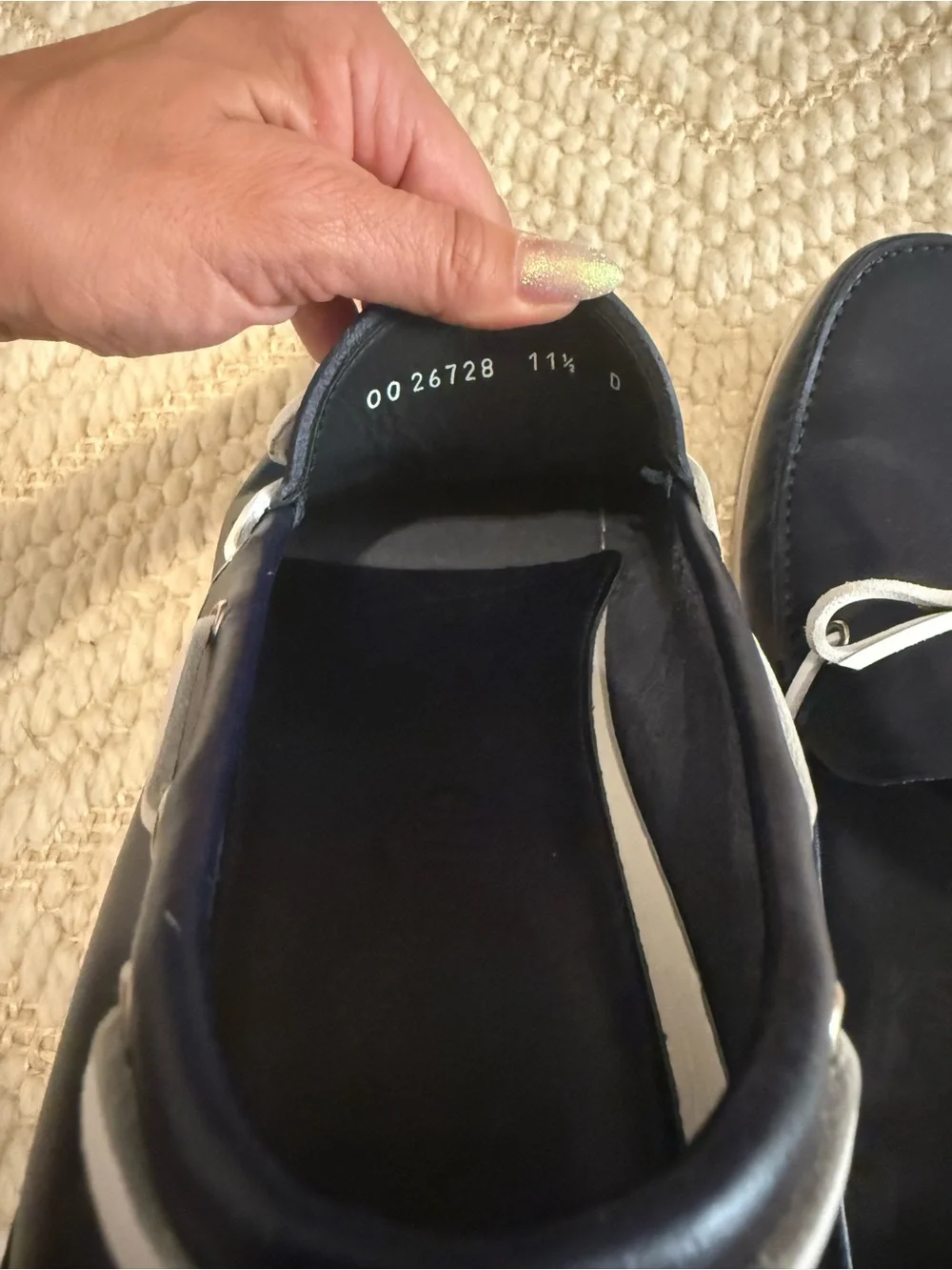 Ferragamo boat shoes navy blue